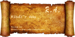 Ribár Ada névjegykártya
